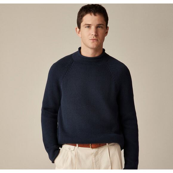 J. Crew Other - J. Crew Men's 1988 Rollneck Pullover Sweater in Cotton Navy Blue Size M NWT